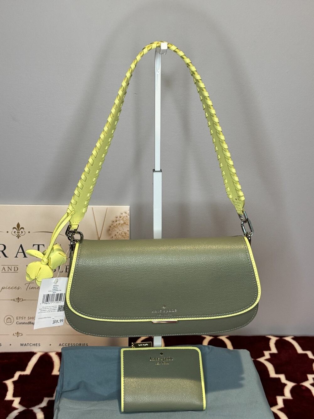 Kate Spade Quinn Floral Shoulder Bag & Matching Wallet Set NWT Dusky Pine K0151